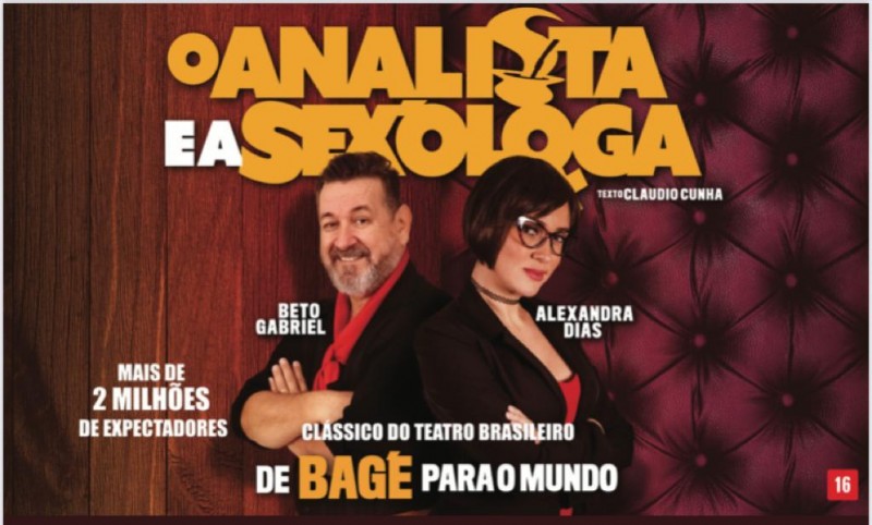 Peça O ANALISTA E A SEXÓLOGA DE BAGÉ - Há 40 anos em cartaz 