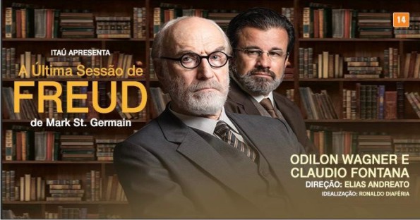 Peça “A Última Sessão de Freud”, com Odilon Wagner e Claudio Fontana