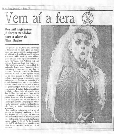 Cantora Internacional NINA HAGEN