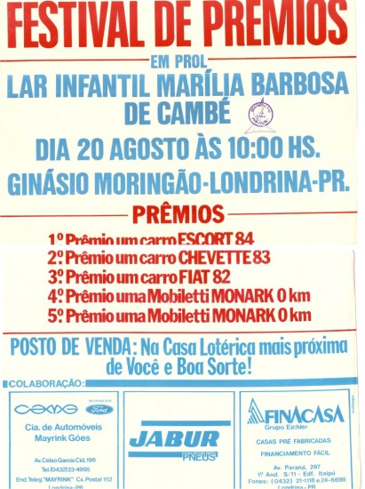 Bingo LAR INFANTIL MARILIA BARBOSA