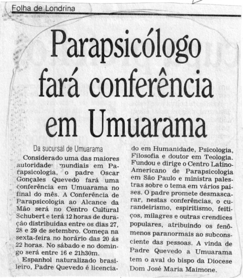 PE. QUEVEDO CURSO DE PARAPSICOLOGIA